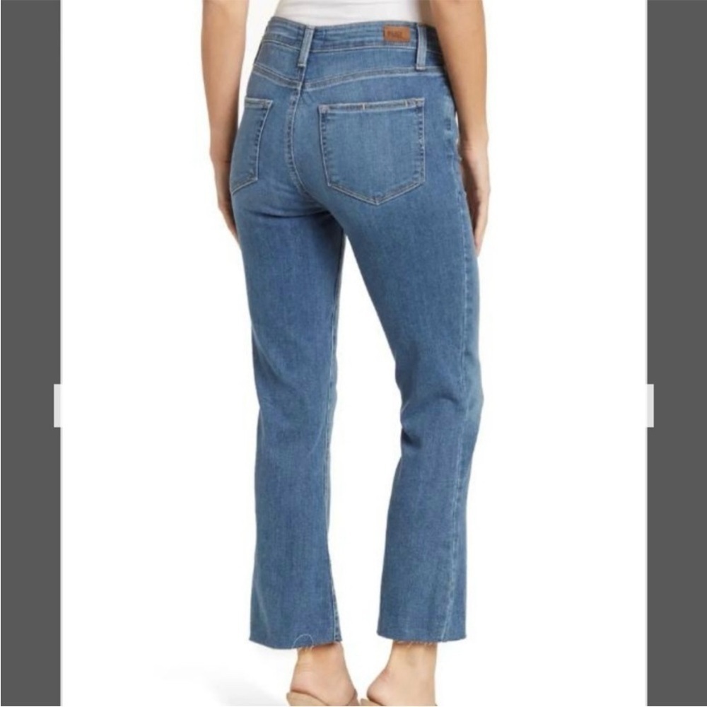 Paige Rory Crop Flare Raw Hem Denim Jeans in Zaylee Size 28 - Picture 2 of 10